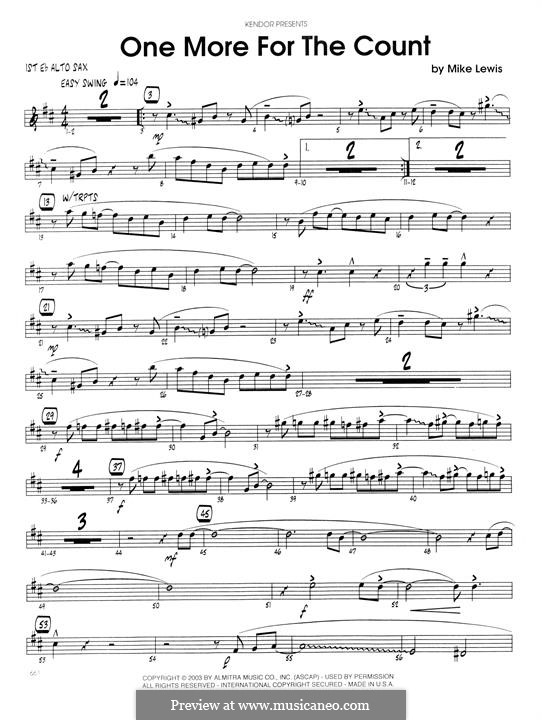 One More for The Count: 1st Eb Alto Saxophone part by Mike Lewis