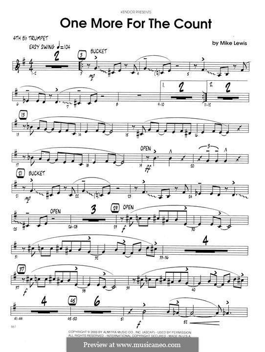 One More for The Count: 4th Bb Trumpet part by Mike Lewis