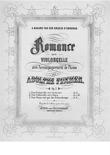 Romance for Cello and Piano, Op.5: Romantica para violoncelo e piano by Adolphe Fischer