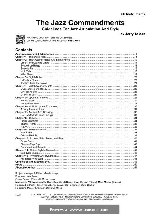 The Jazz Commandments (Guidelines for Jazz Articulation and Style): Eb Instruments by Jerry Tolson