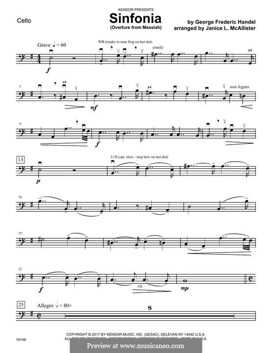 No.1 Overture: parte violoncelo by Georg Friedrich Händel