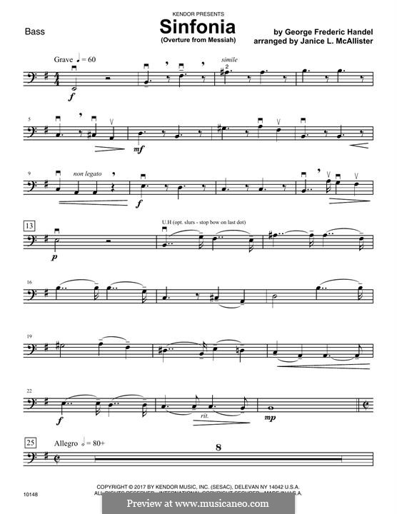 No.1 Overture: parte baixo by Georg Friedrich Händel