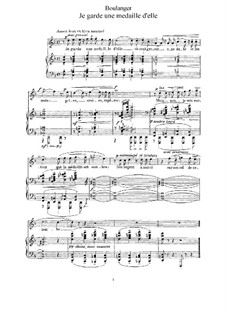 Je garde une médaille d'elle: Je garde une médaille d'elle by Lili Boulanger