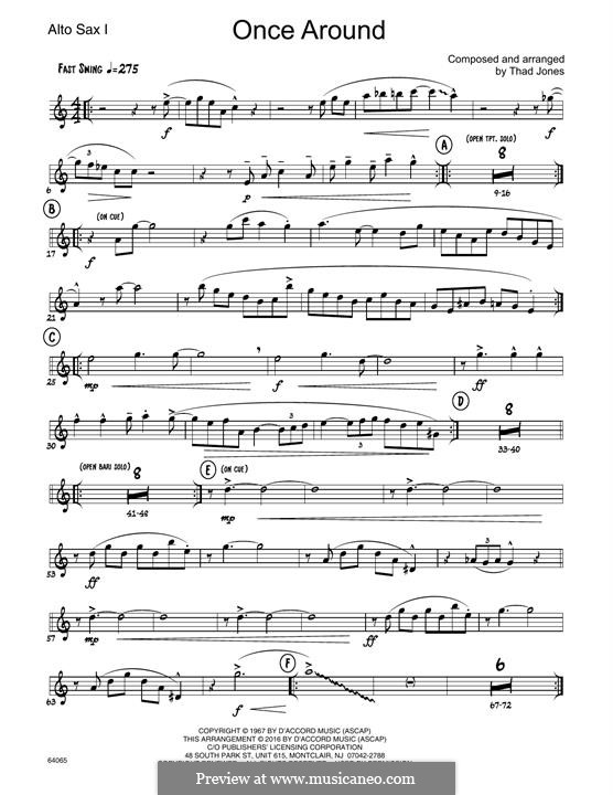 Once Around (Jazz Ensemble): 1st Eb Alto Saxophone part by Thad Jones