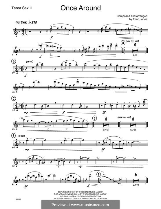Once Around (Jazz Ensemble): 2nd Bb Tenor Saxophone part by Thad Jones