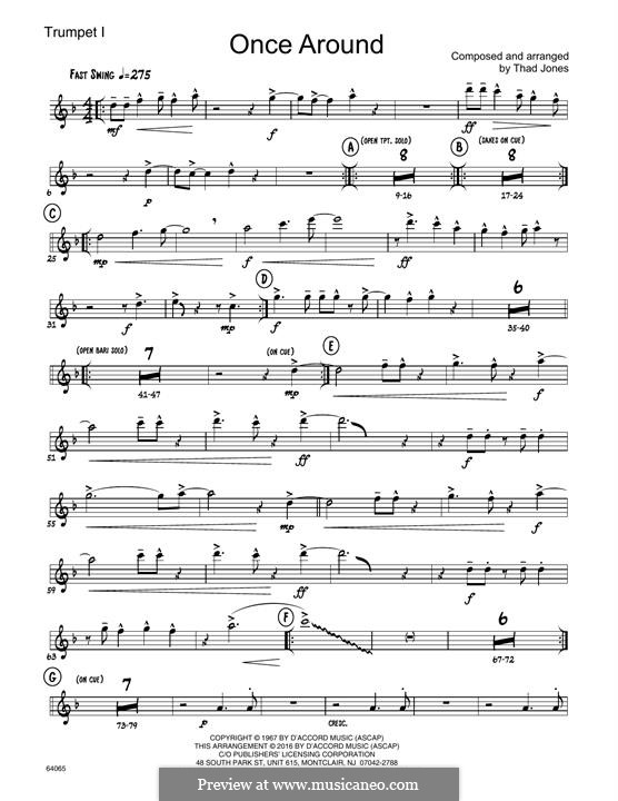 Once Around (Jazz Ensemble): 1st Bb Trumpet part by Thad Jones