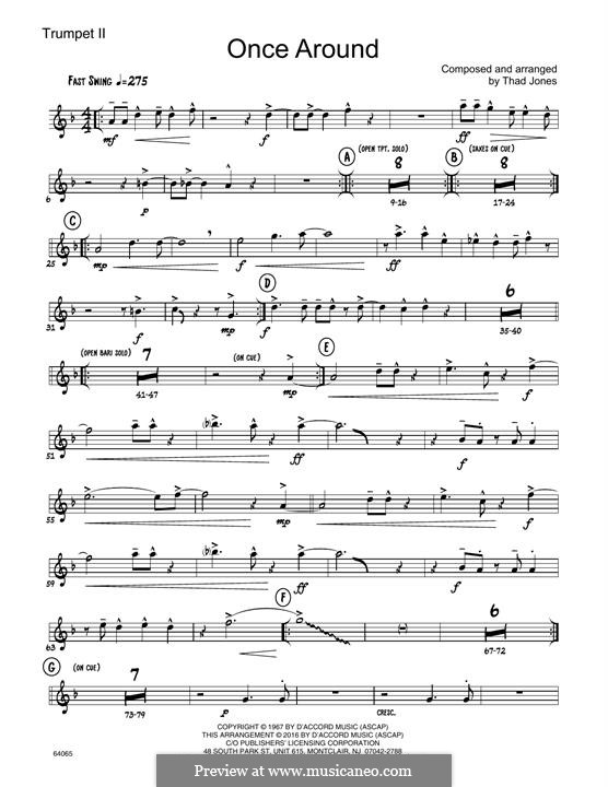 Once Around (Jazz Ensemble): 2nd Bb Trumpet part by Thad Jones