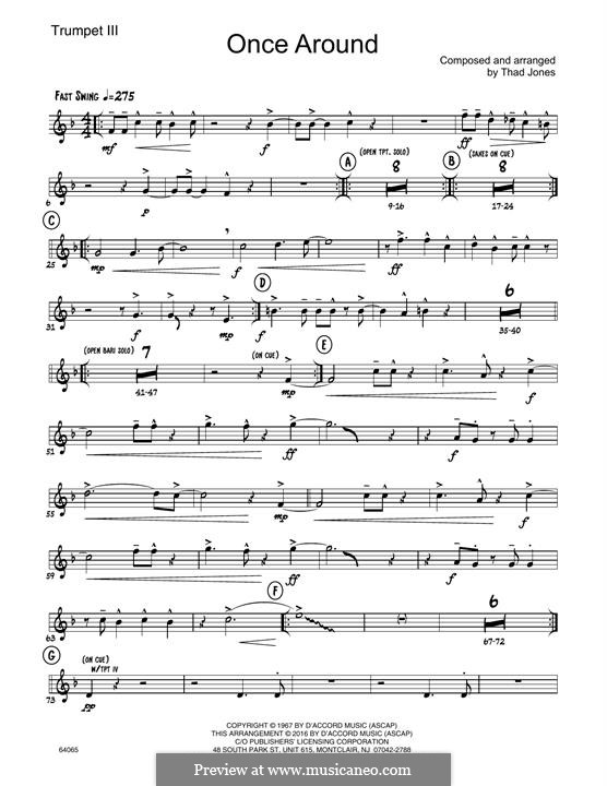 Once Around (Jazz Ensemble): 3rd Bb Trumpet part by Thad Jones