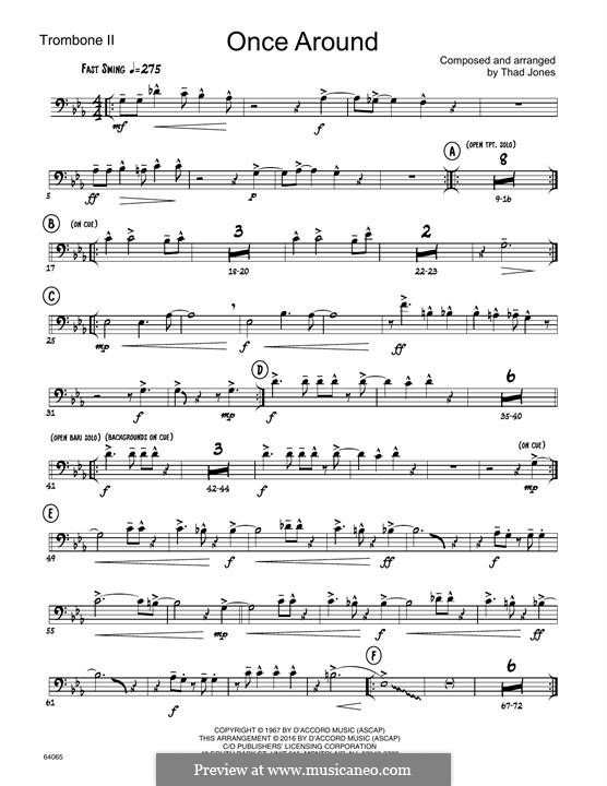 Once Around (Jazz Ensemble): 2nd Trombone part by Thad Jones