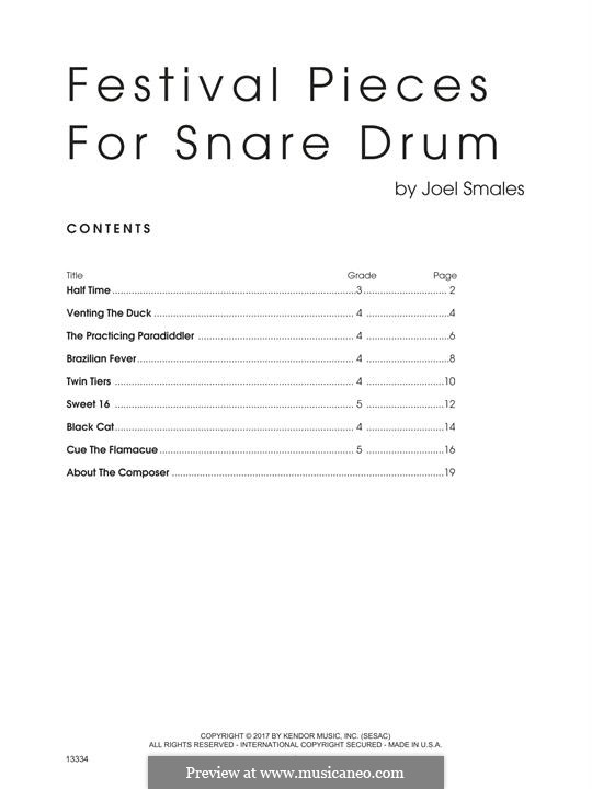 Festival Pieces for Snare Drum: Festival Pieces for Snare Drum by Joel Smales