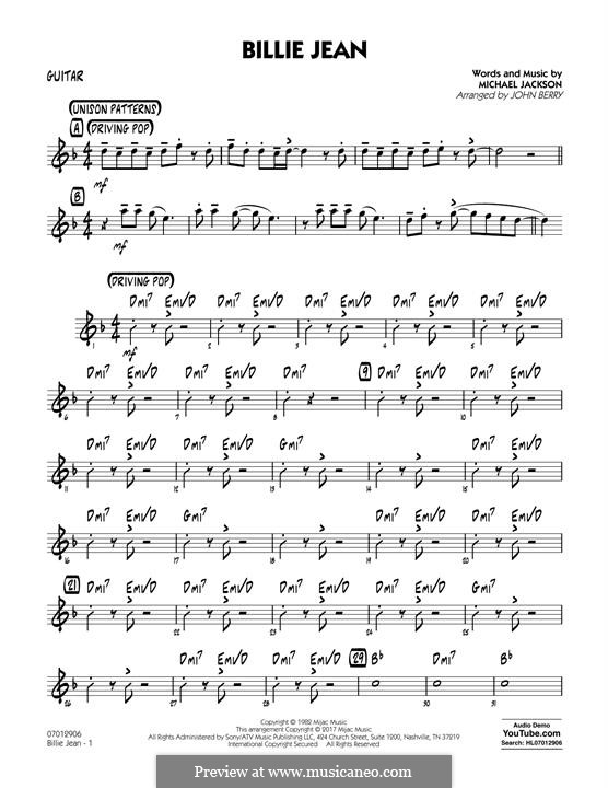 Billie Jean (arr. John Berry): parte Guitarra by Michael Jackson