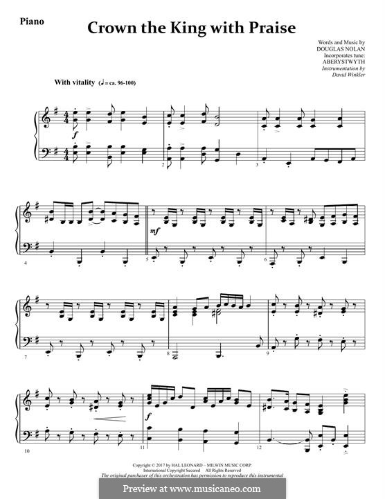 Crown the King with Praise: parte piano by Douglas Nolan