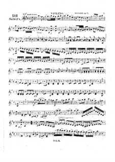 Sonata for Piano and Violin ad libitum No.3 in D Major, Op.9 Craw 59: parte do violino by Jan Ladislav Dussek