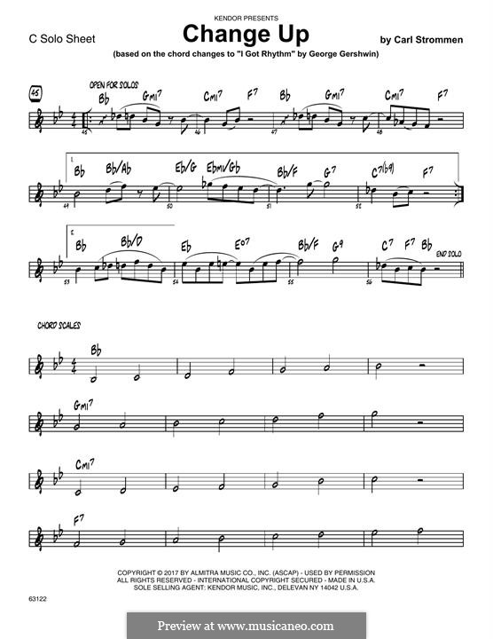 Change Up (based on I Got Rhythm by George Gershwin): Solo Sheet - Trumpet part by Carl Strommen