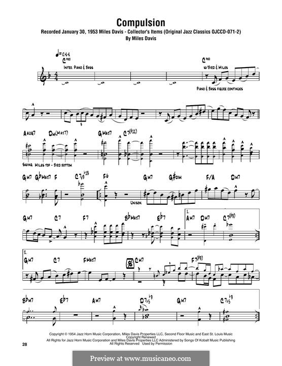 Compulsion (Sonny Rollins): para saxofone tenor by Miles Davis