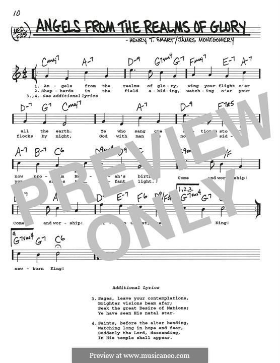 Angels, from the Realms of Glory: melodia by Henry Smart