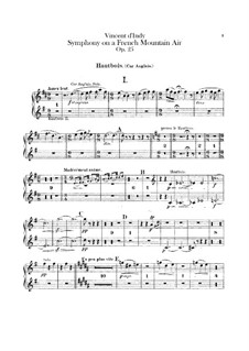 Symphonie sur un chant montagnard français (Symphony on a French Mountain Air), Op.25: Oboes and cor anglaises part by Vincent d' Indy