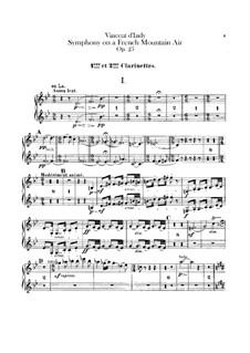 Symphonie sur un chant montagnard français (Symphony on a French Mountain Air), Op.25: parte clarinetas by Vincent d' Indy