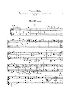Symphonie sur un chant montagnard français (Symphony on a French Mountain Air), Op.25: parte trompa by Vincent d' Indy