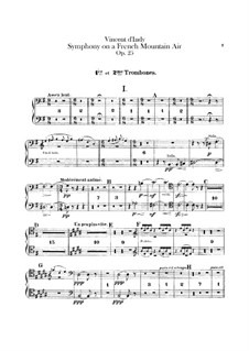 Symphonie sur un chant montagnard français (Symphony on a French Mountain Air), Op.25: parte de trombones e tubas by Vincent d' Indy