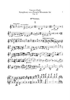 Symphonie sur un chant montagnard français (Symphony on a French Mountain Air), Op.25: violinos parte I by Vincent d' Indy