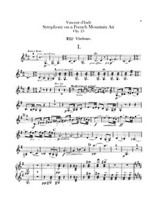 Symphonie sur un chant montagnard français (Symphony on a French Mountain Air), Op.25: violinos parte II by Vincent d' Indy