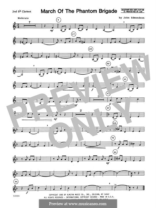 March of The Phantom Brigade: 2nd Bb Clarinet part by John Edmundson
