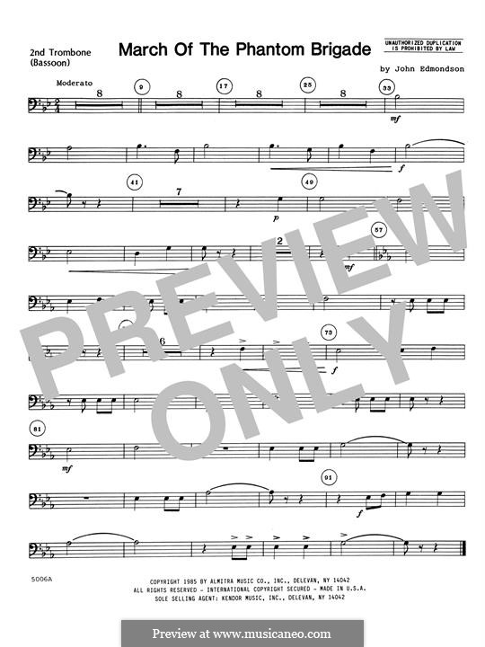 March of The Phantom Brigade: 2nd Trombone part by John Edmundson