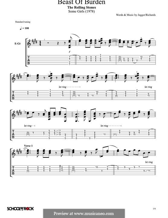 Beast of Burden (The Rolling Stones): Para guitarra com guia by Keith Richards, Mick Jagger