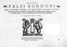 Falsi Bordoni for the Psalms: parte contralto by Giammateo Asola