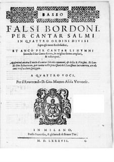 Falsi Bordoni for the Psalms: parte baixo by Giammateo Asola