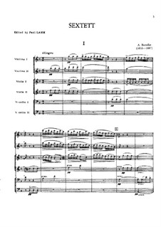 String Sextet in D Minor: partitura completa by Alexander Borodin