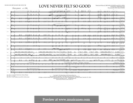 Love Never Felt So Good (arr. Tom Wallace): partitura completa by Michael Jackson