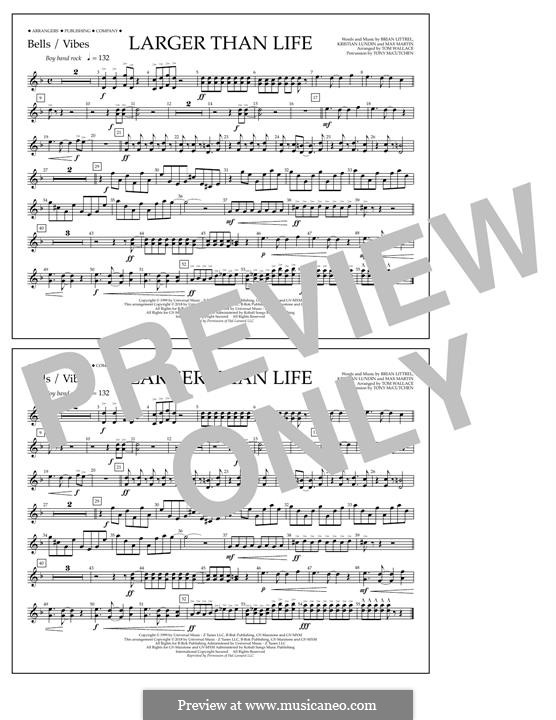 Larger Than Life (Backstreet Boys): Bells/Vibes part by Brian T. Littrell, Kristian Lundin, Max Martin