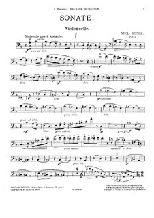 Sonata for Cello and Piano, Op.67: Parte de solo by Mel Bonis