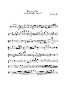 In the South (Alassio). Concert Overture, Op.50: violino parte I by Edward Elgar