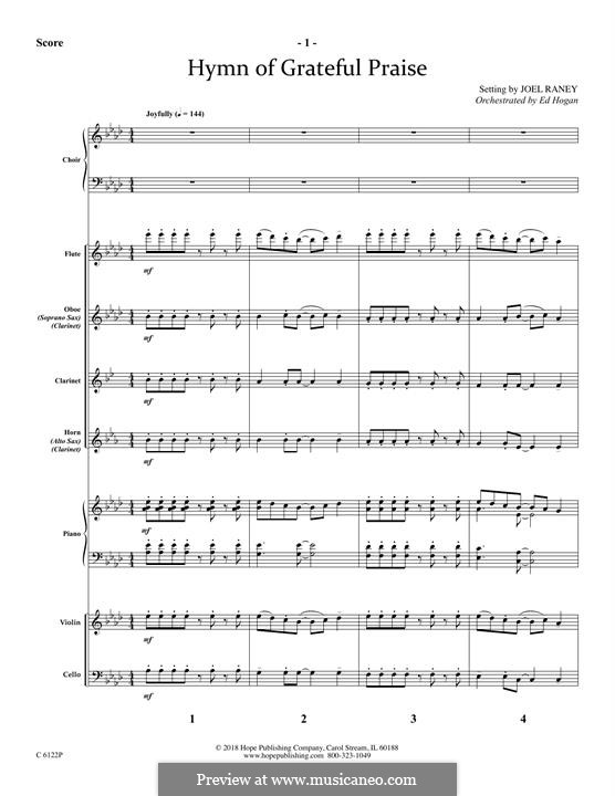 Hymn of Grateful Praise: partitura completa by Joel Raney