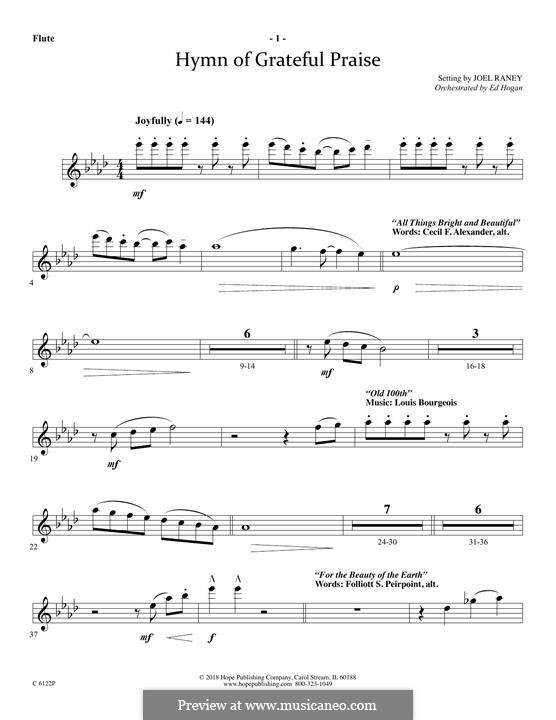 Hymn of Grateful Praise: parte flauta by Joel Raney