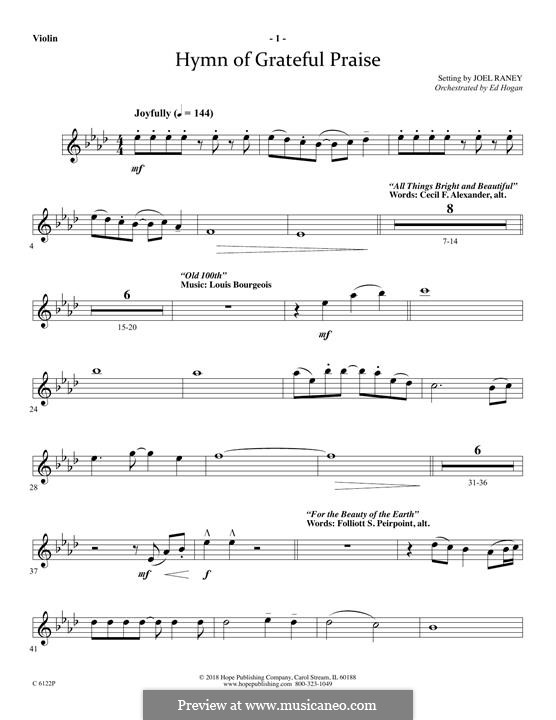 Hymn of Grateful Praise: parte do violino by Joel Raney