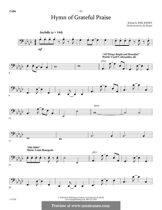 Hymn of Grateful Praise: parte violoncelo by Joel Raney