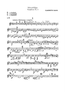 Symphony No.1 in A Flat Major, Op.55: Parte de clarinete baixo by Edward Elgar