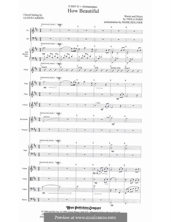 How Beautiful: Full Score (Mark Kellner) by Twila Paris