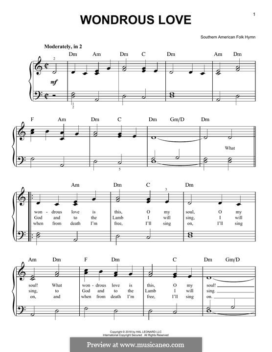 Wondrous Love: Para Piano by folklore