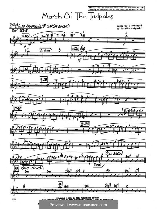 March of The Tadpoles: 2nd Eb Alto Saxophone part by Toshiko Akiyoshi
