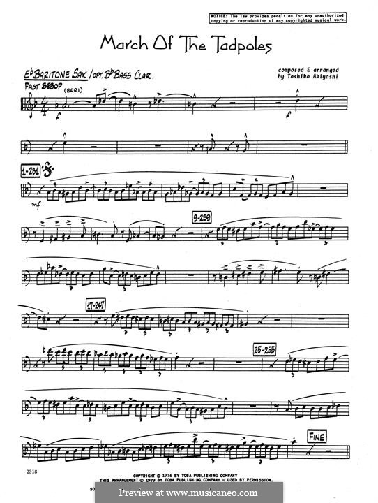 March of The Tadpoles: Eb Baritone Saxophone part by Toshiko Akiyoshi