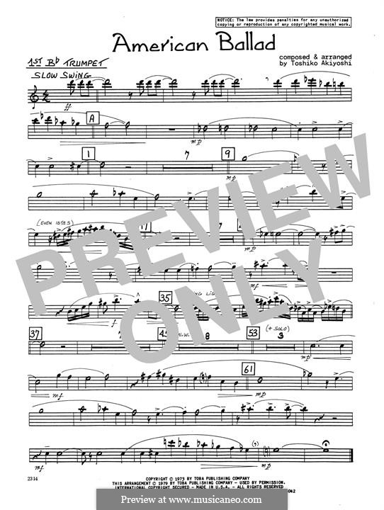 American Ballad: 1st Bb Trumpet part by Toshiko Akiyoshi