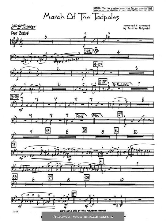 March of The Tadpoles: 3rd Bb Trumpet part by Toshiko Akiyoshi