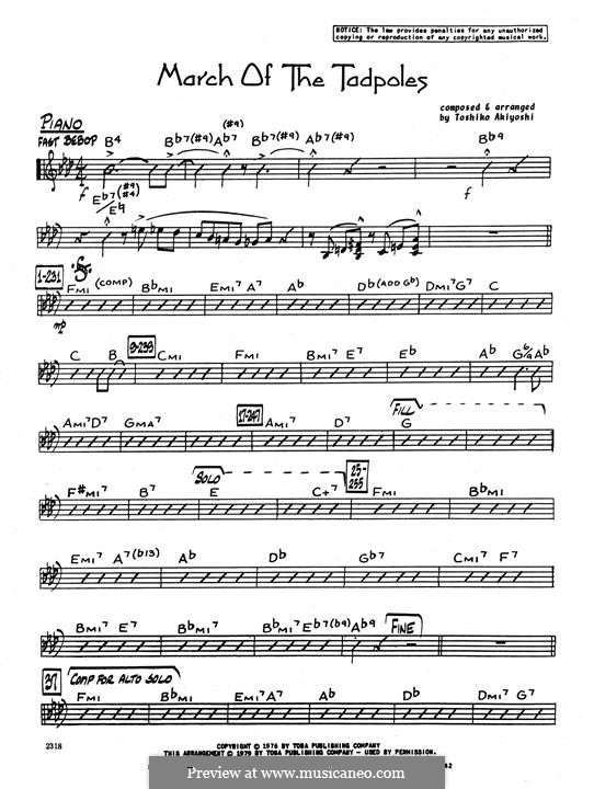 March of The Tadpoles: parte piano by Toshiko Akiyoshi