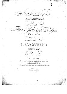 Six Concert Trios for Flute, Oboe and Bassoon, Op.45: parte flauta by Giuseppe Maria Cambini