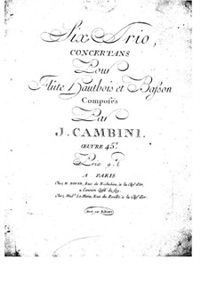 Six Concert Trios for Flute, Oboe and Bassoon, Op.45: parte fagote by Giuseppe Maria Cambini